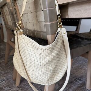 Clare V Moyen Messenger in Cream